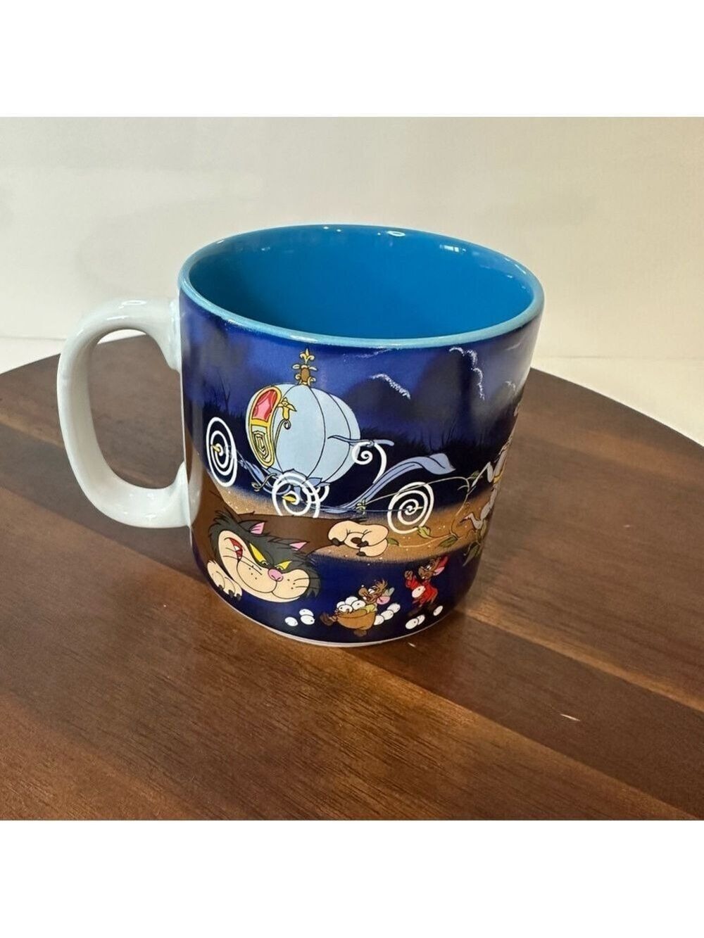 Vintage Disney Animated Classics Cinderella 1950 Artwork Coffee Mug 12 oz Blue